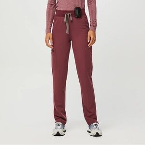 Dark Cherry Yola High Waisted 2.0 - Petite Skinny Scrub pants Petite Small
